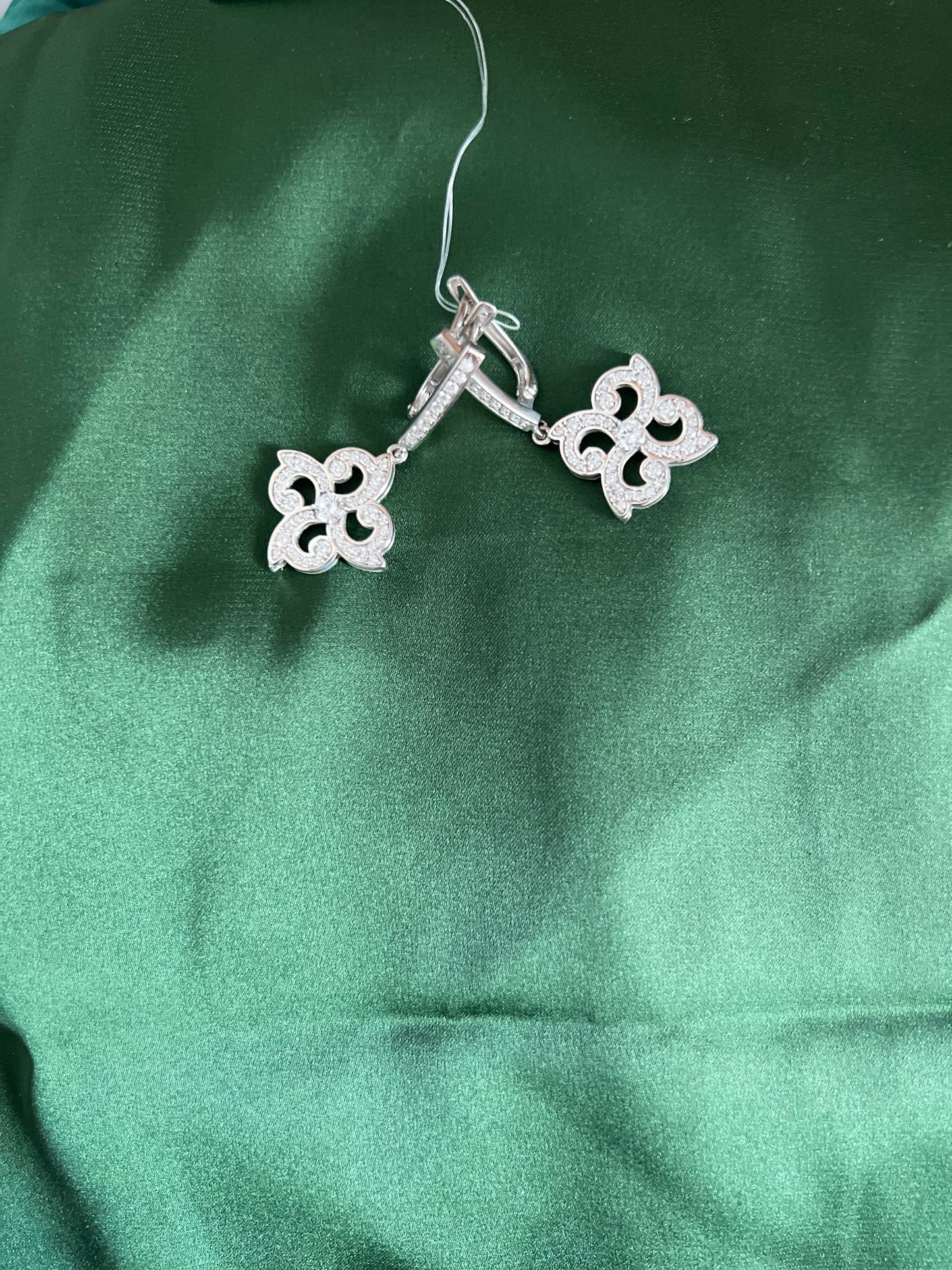 Women's Floral Earrings 925 Sterling Silver (Kazakhstan made)