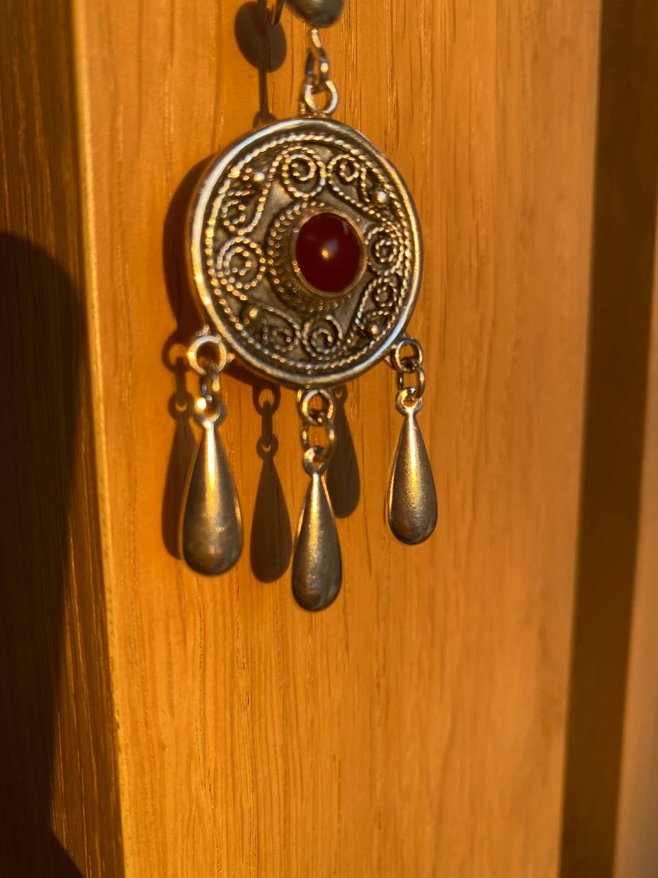 BEAUTIFUL EARRINGS with red stone